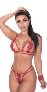 Very Sexy Floral Soutache Embroidered Lingerie Set. I DLY00247U I